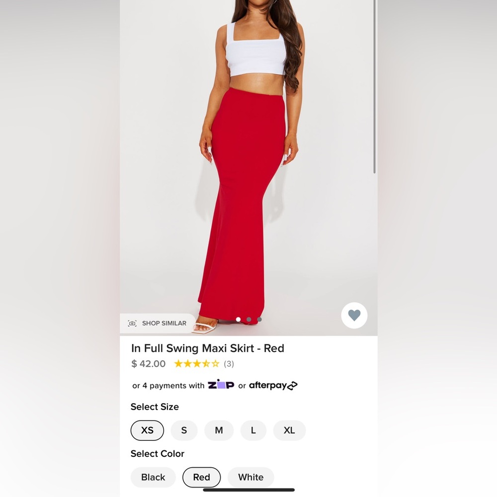 Red maxi skirt